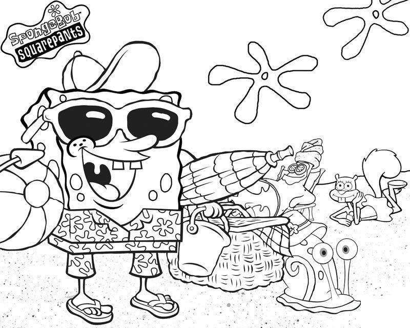 Desenho de Bob Esponja para colorir e imprimir: número 22