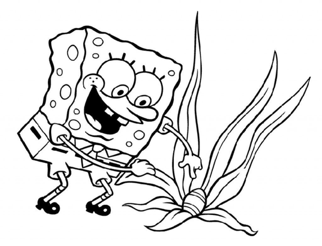 Desenho de Bob Esponja para colorir e imprimir: número 23
