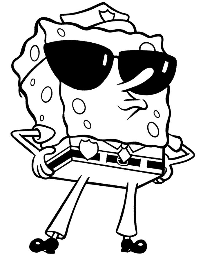 Desenho de Bob Esponja para colorir e imprimir: número 24