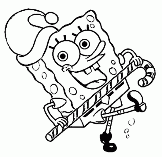 Desenho de Bob Esponja para colorir e imprimir: número 25