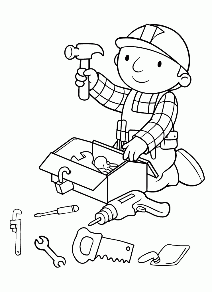 Desenho de Bob o Construtor para colorir e imprimir: número 1