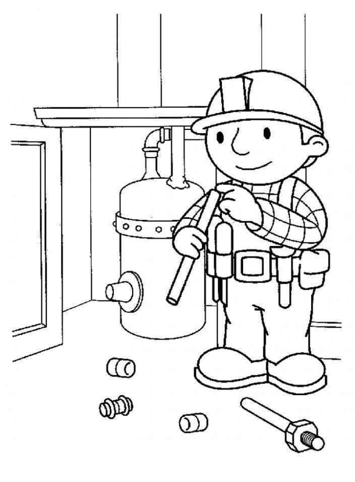 Desenho de Bob o Construtor para colorir e imprimir: número 3