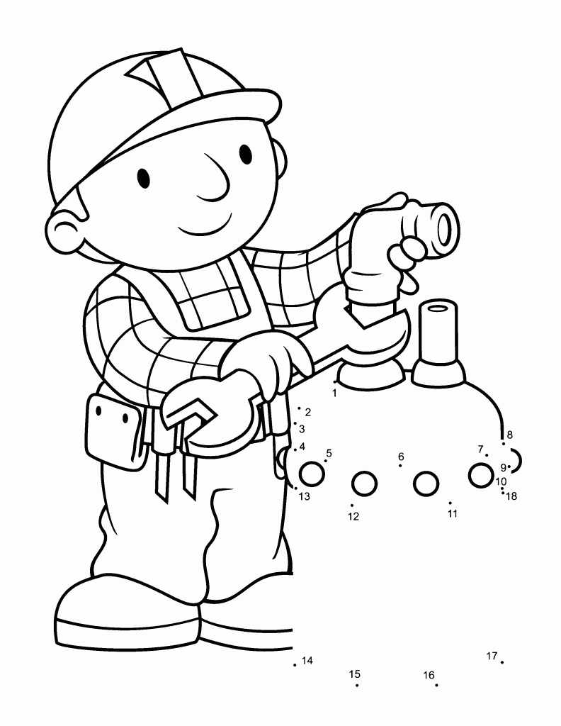 Desenho de Bob o Construtor para colorir e imprimir: número 4