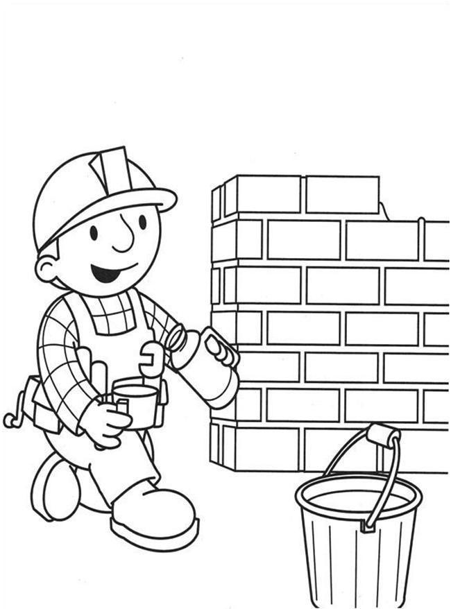 Desenho de Bob o Construtor para colorir e imprimir: número 5