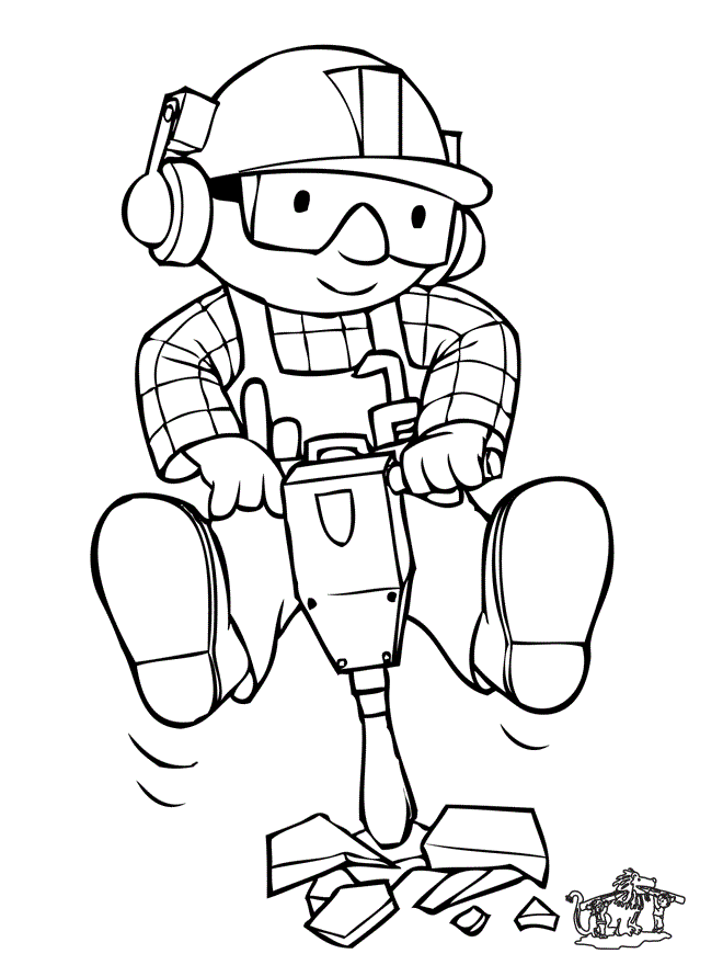 Desenho de Bob o Construtor para colorir e imprimir: número 6