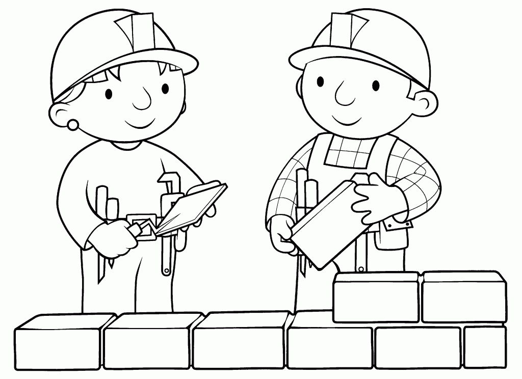 Desenho de Bob o Construtor para colorir e imprimir: número 7
