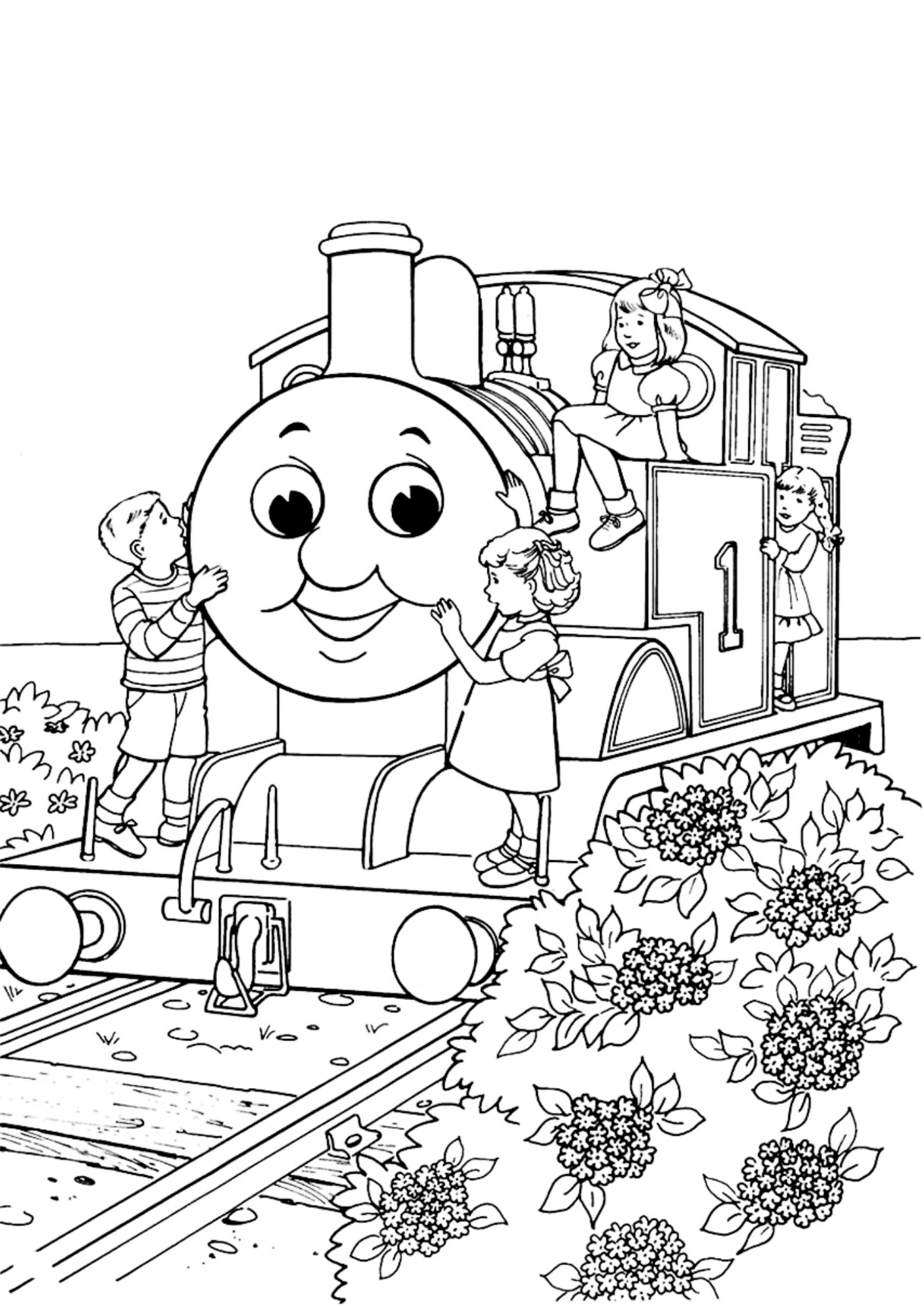 Desenho de Bob o Trem para colorir e imprimir: número 1