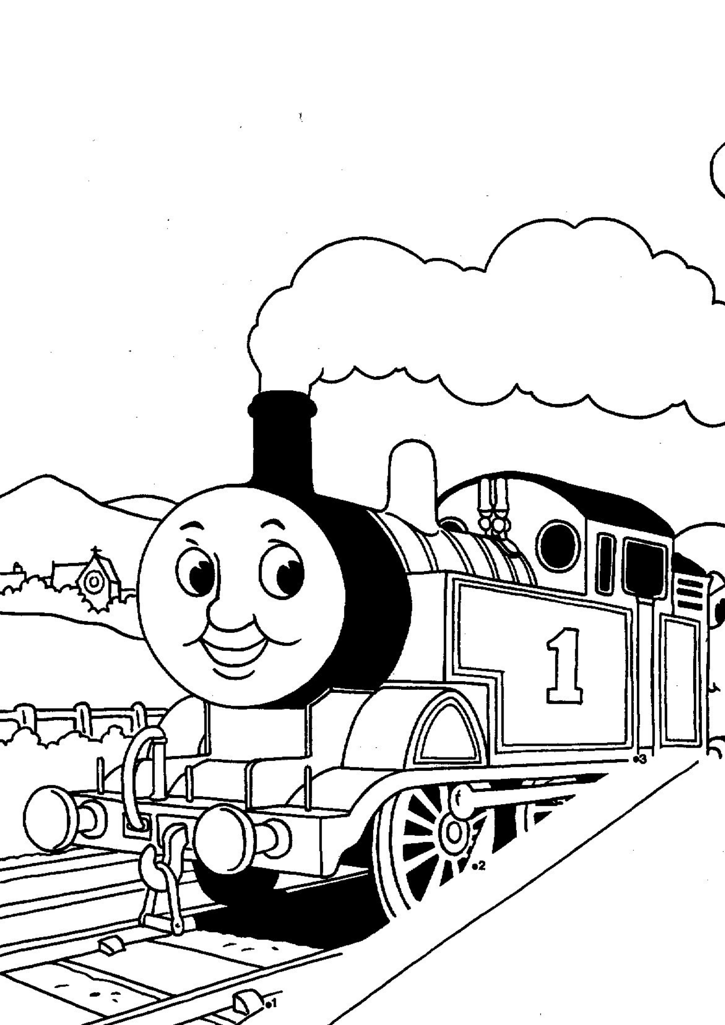 Desenho de Bob o Trem para colorir e imprimir: número 3