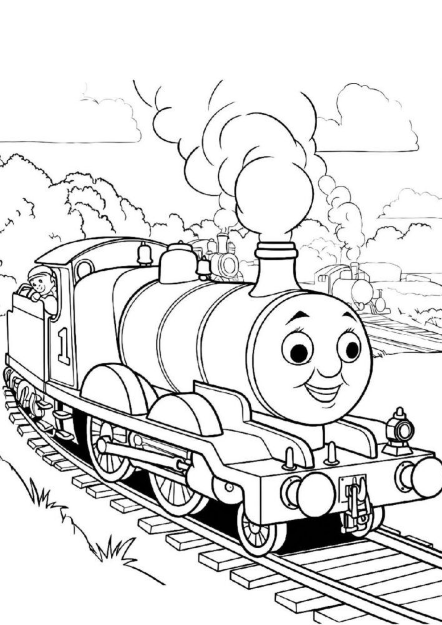 Desenho de Bob o Trem para colorir e imprimir: número 4