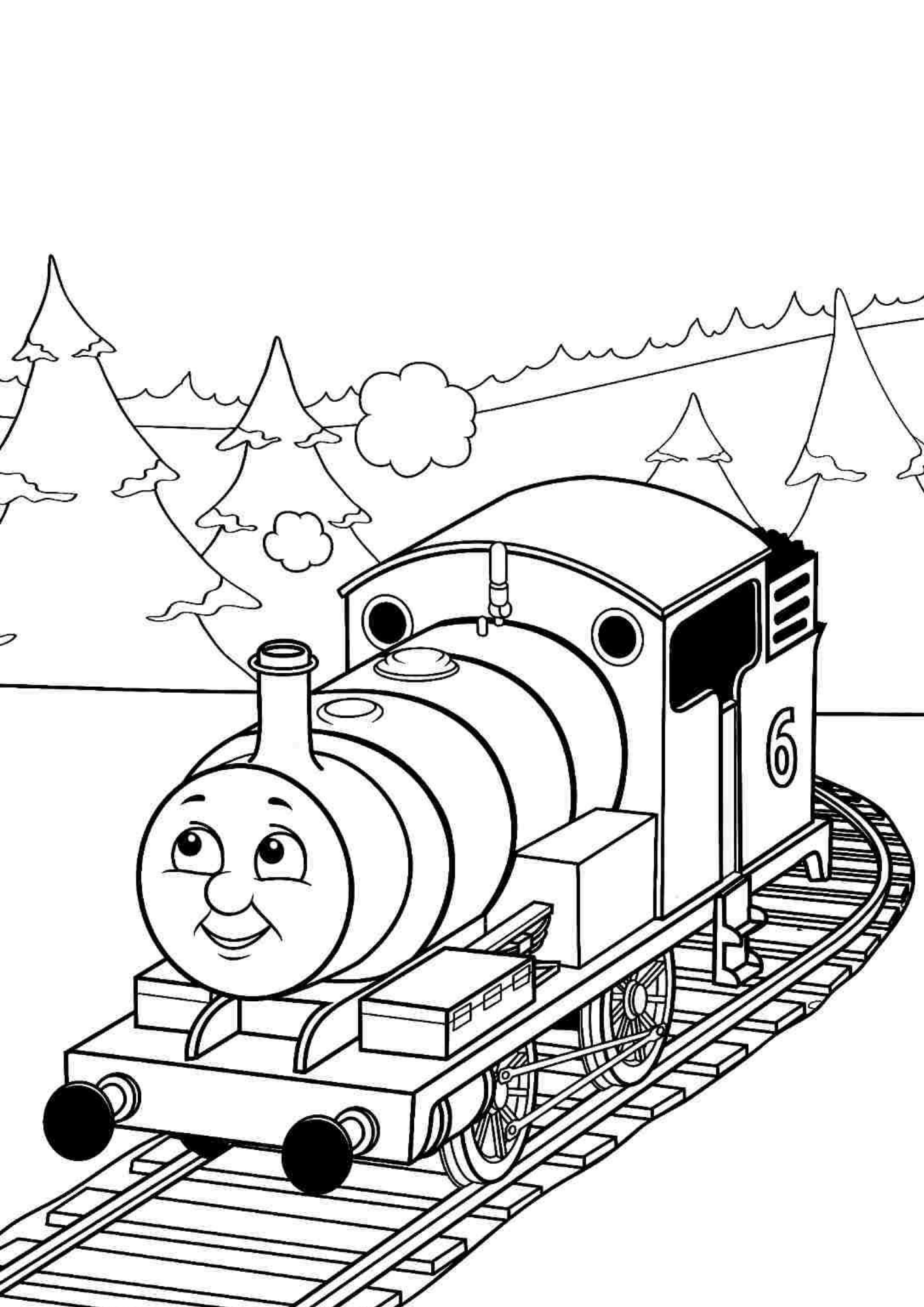 Desenho de Bob o Trem para colorir e imprimir: número 5
