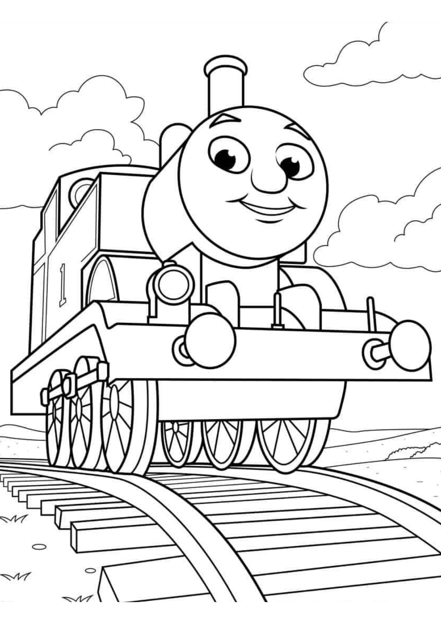 Desenho de Bob o Trem para colorir e imprimir: número 6