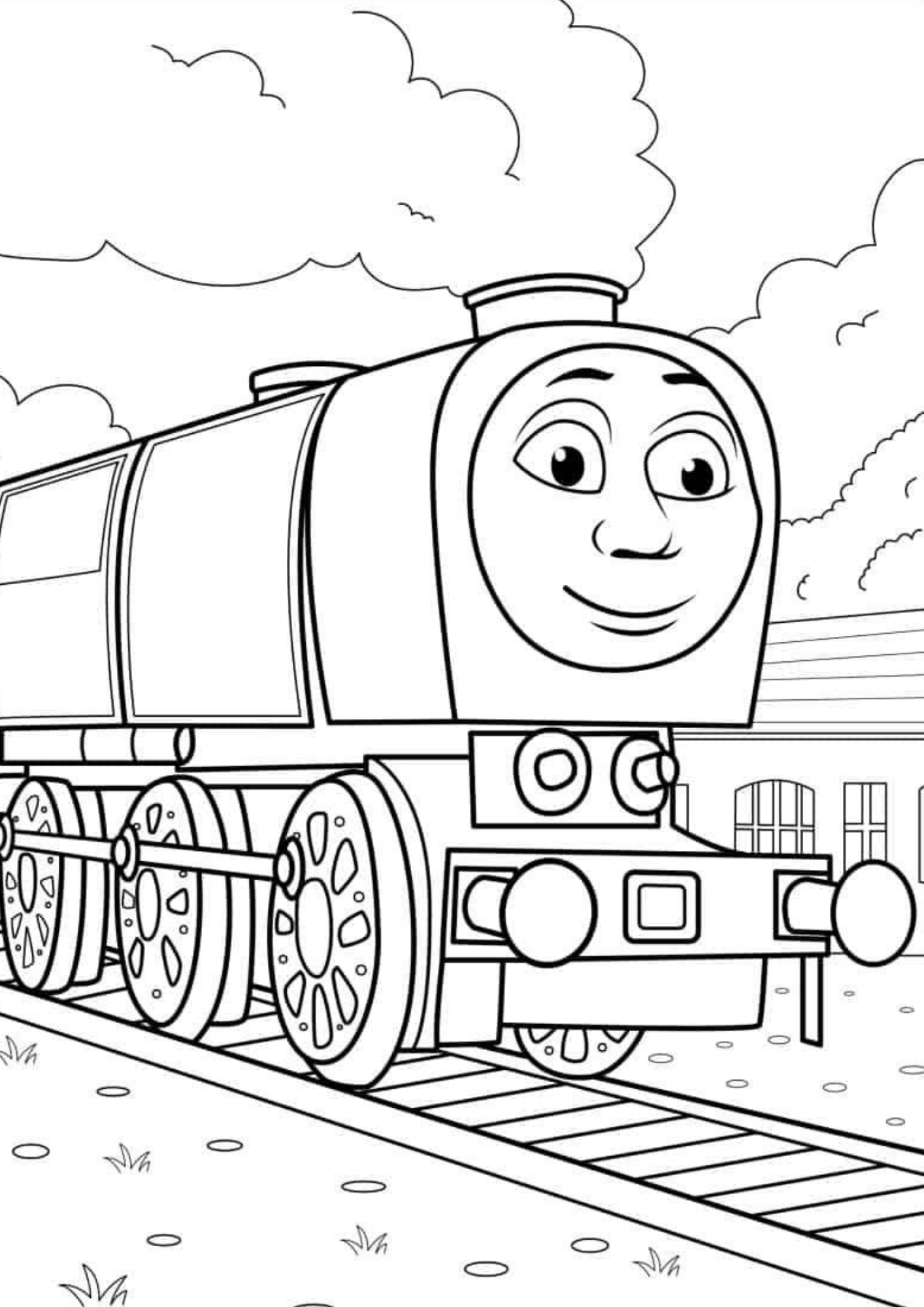 Desenho de Bob o Trem para colorir e imprimir: número 7