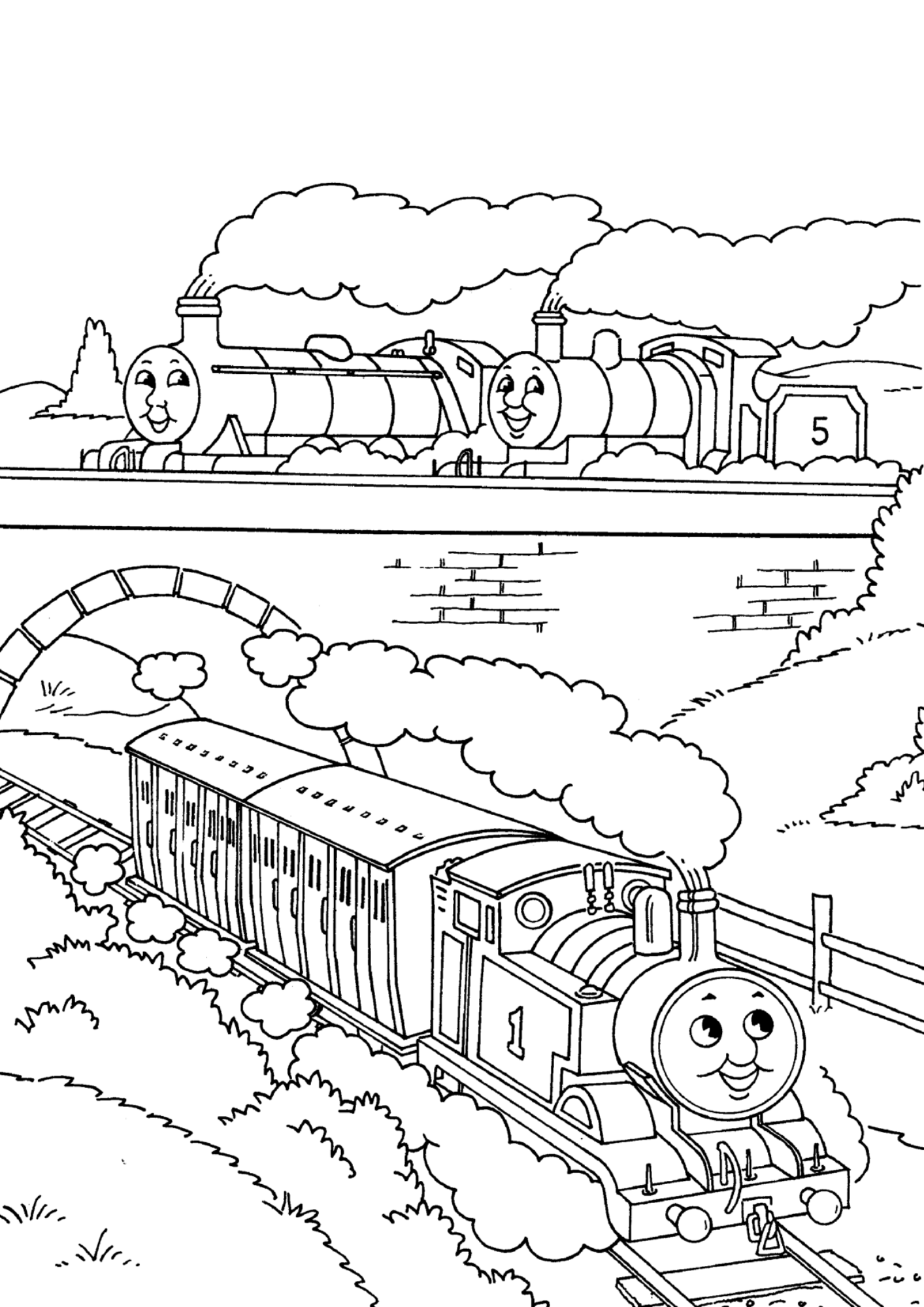 Desenho de Bob o Trem para colorir e imprimir: número 10