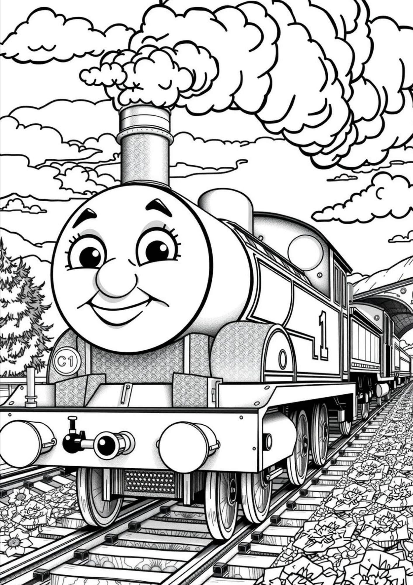 Desenho de Bob o Trem para colorir e imprimir: número 12