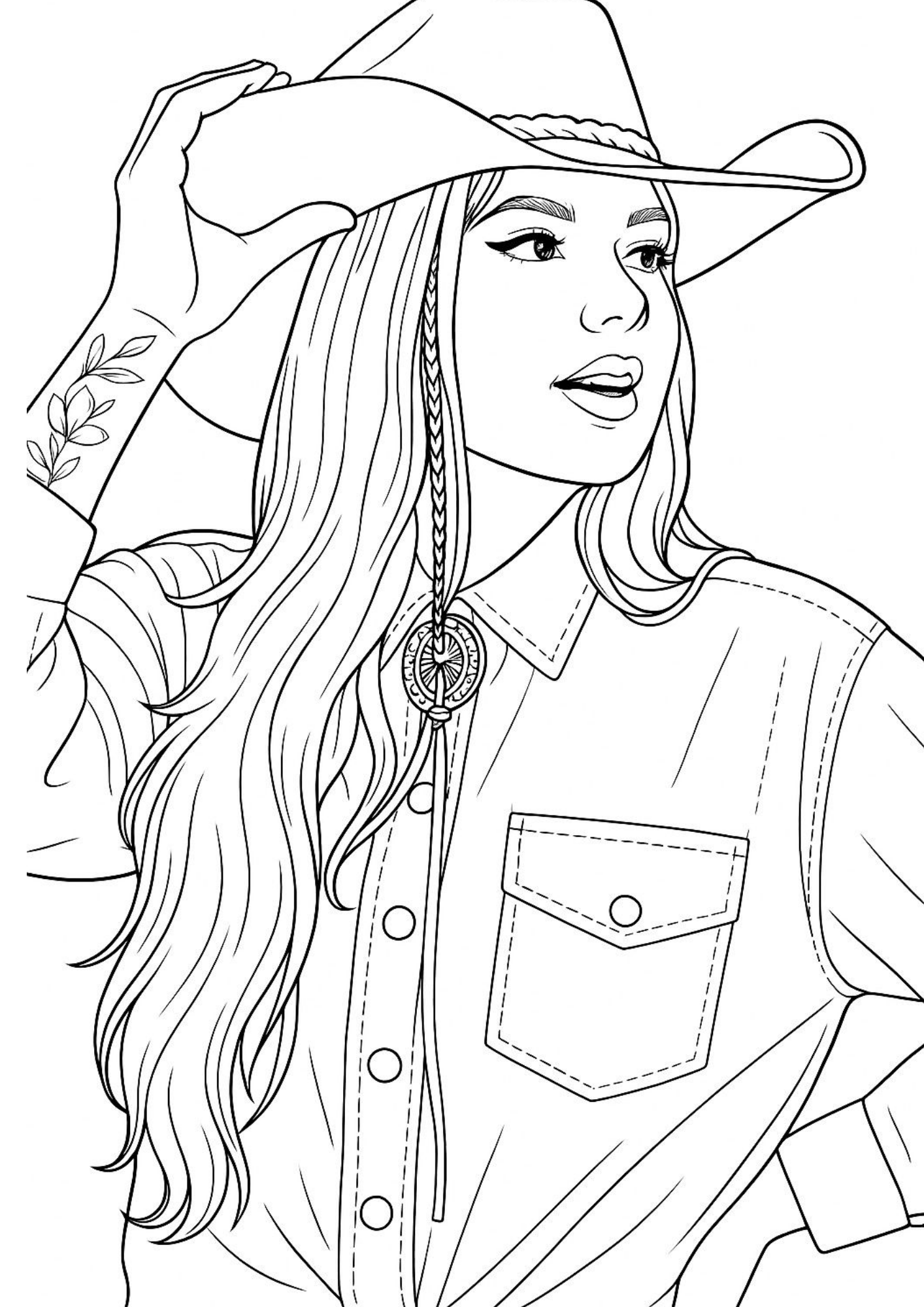 Desenho de Boiadeirinha para colorir e imprimir: número 3