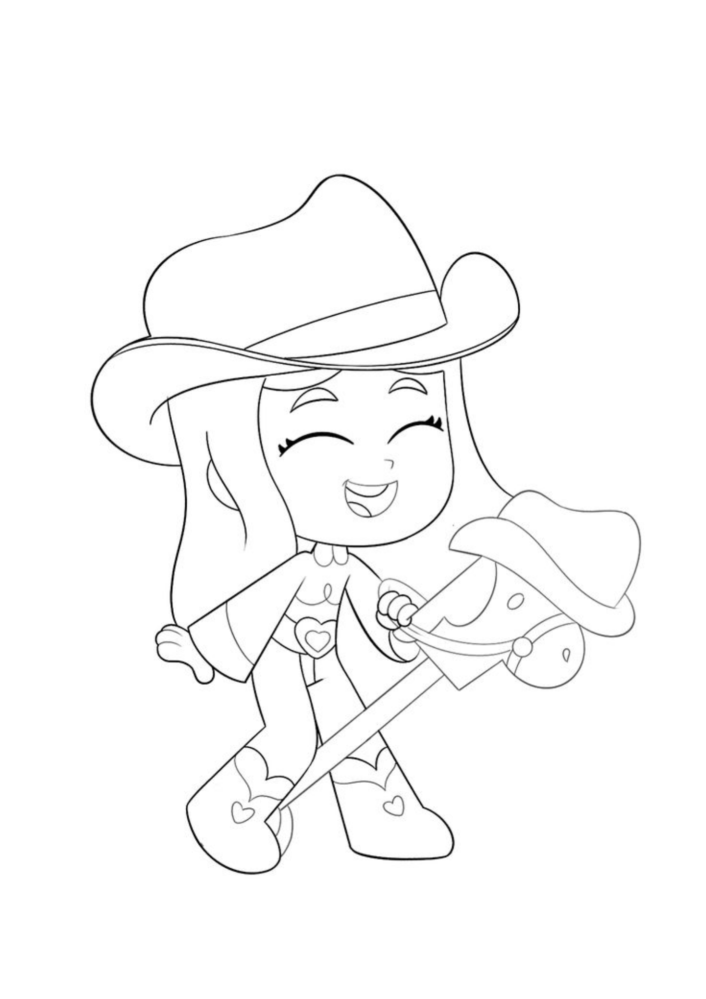 Desenho de Boiadeirinha para colorir e imprimir: número 5