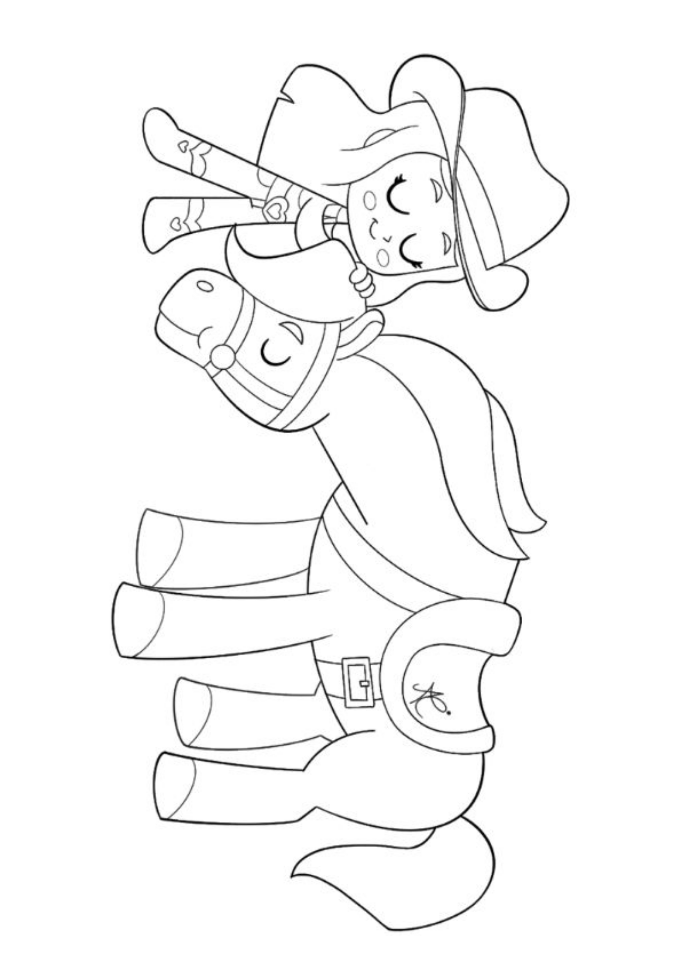 Desenho de Boiadeirinha para colorir e imprimir: número 6