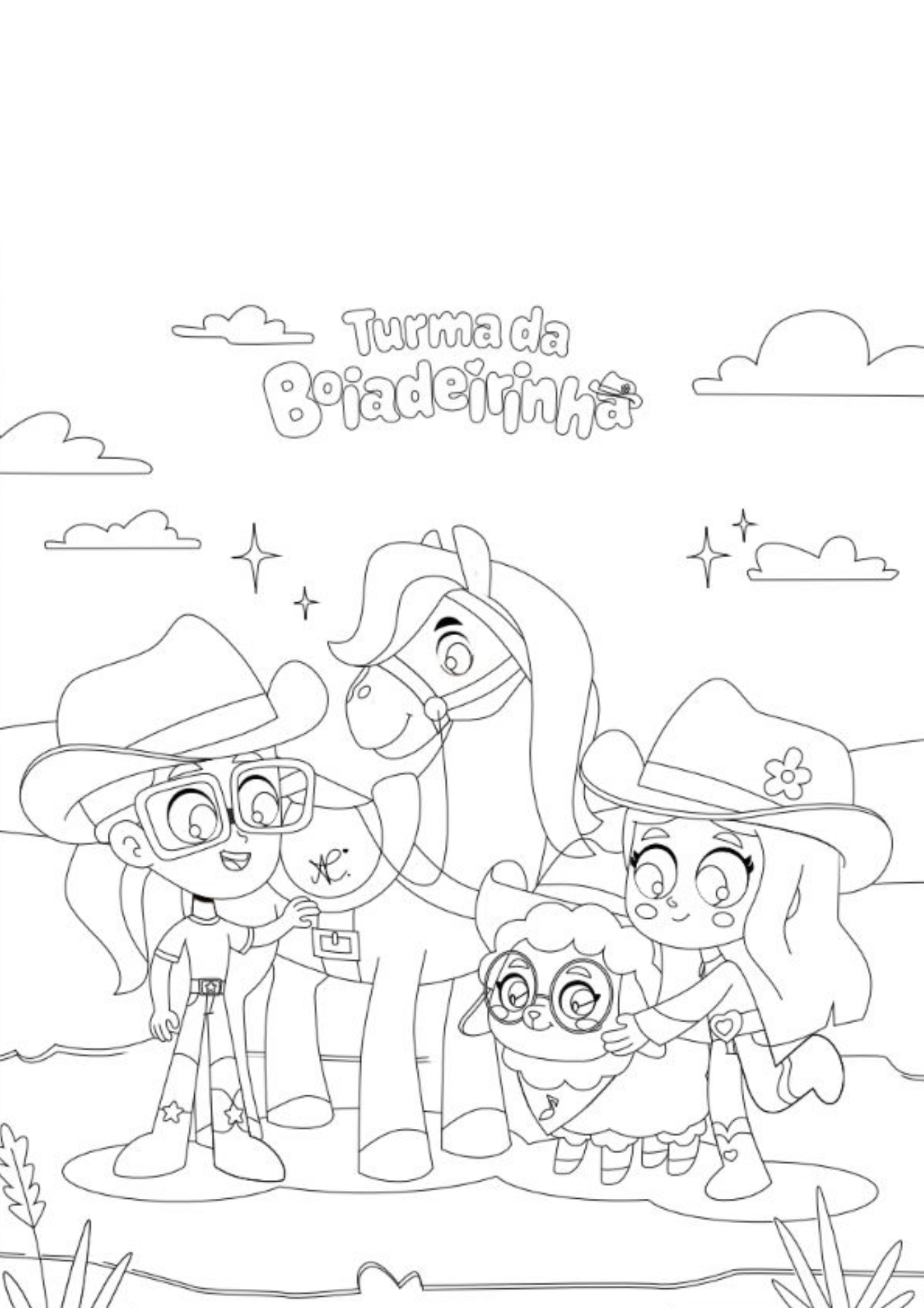 Desenho de Boiadeirinha para colorir e imprimir: número 7