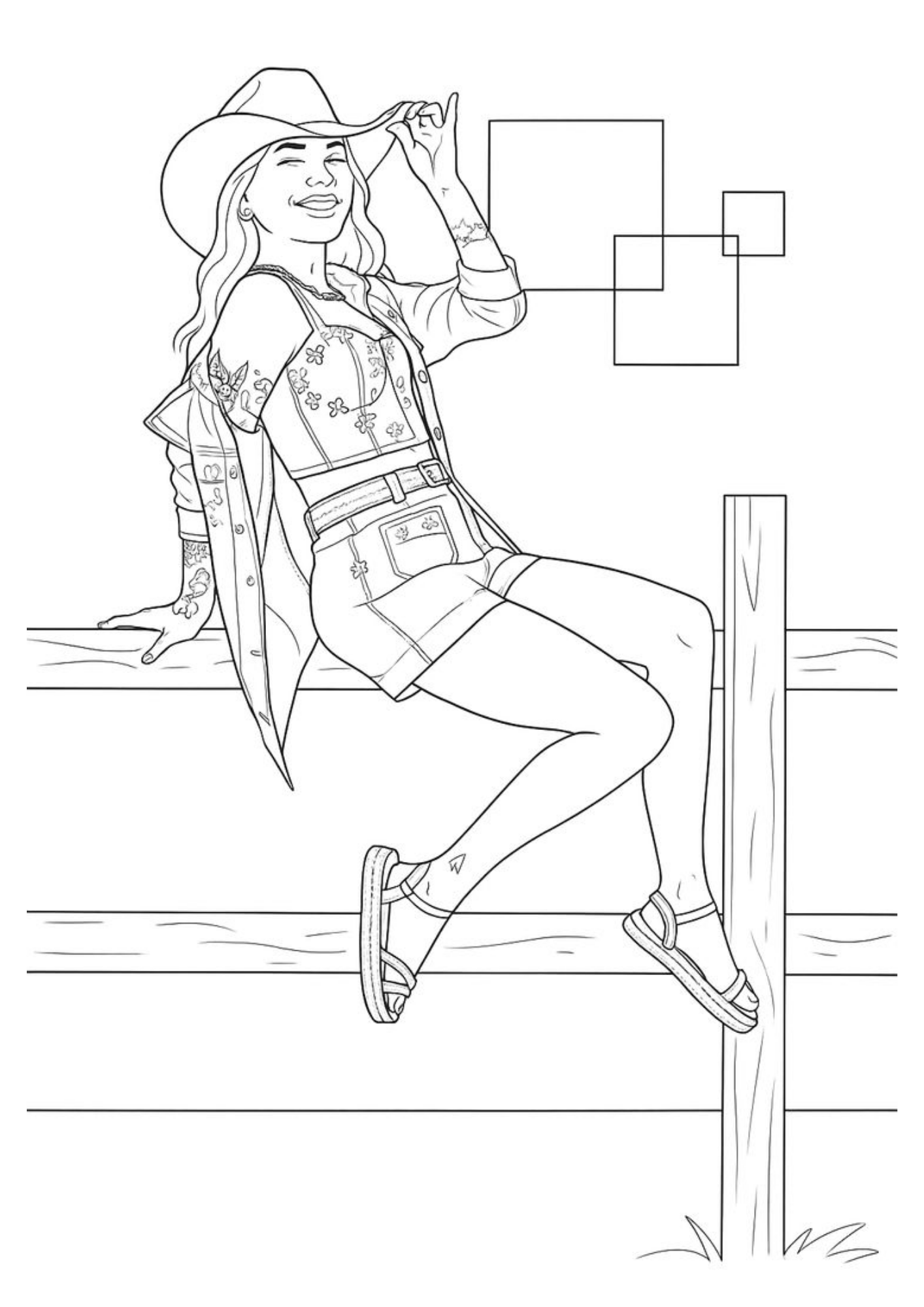 Desenho de Boiadeirinha para colorir e imprimir: número 10