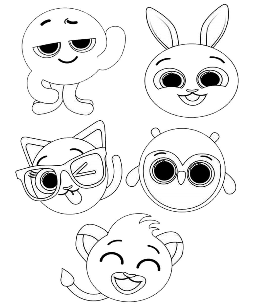 Desenho de Bolofofos para colorir e imprimir: número 2