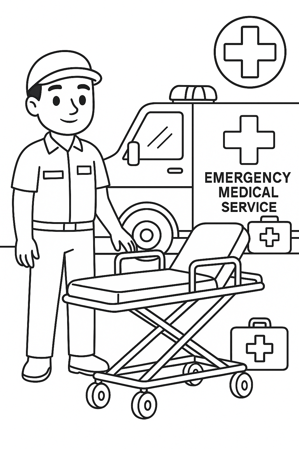 Desenho de Bombeiros para colorir e imprimir: número 2