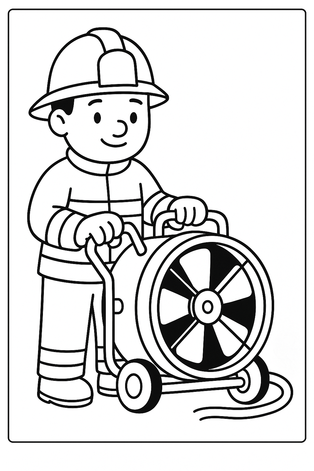 Desenho de Bombeiros para colorir e imprimir: número 10