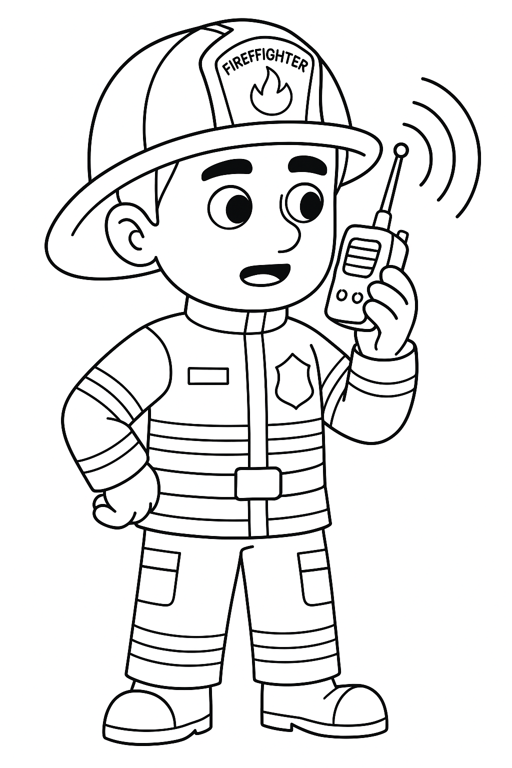 Desenho de Bombeiros para colorir e imprimir: número 11
