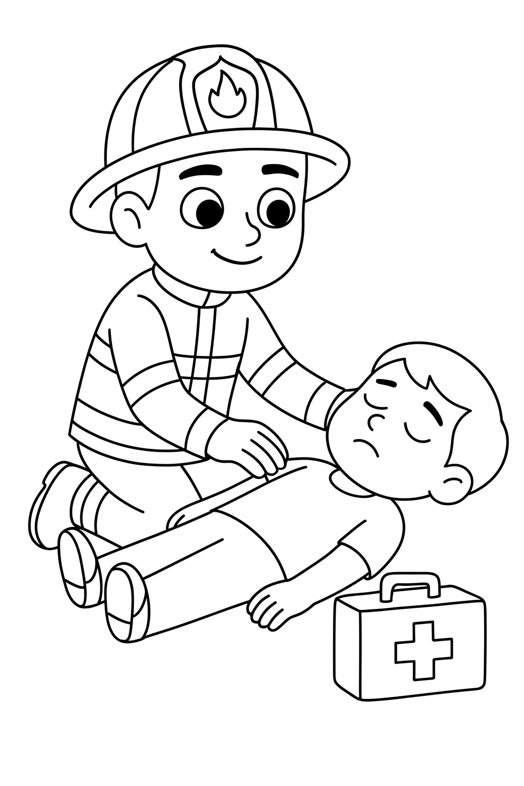 Desenho de Bombeiros para colorir e imprimir: número 12