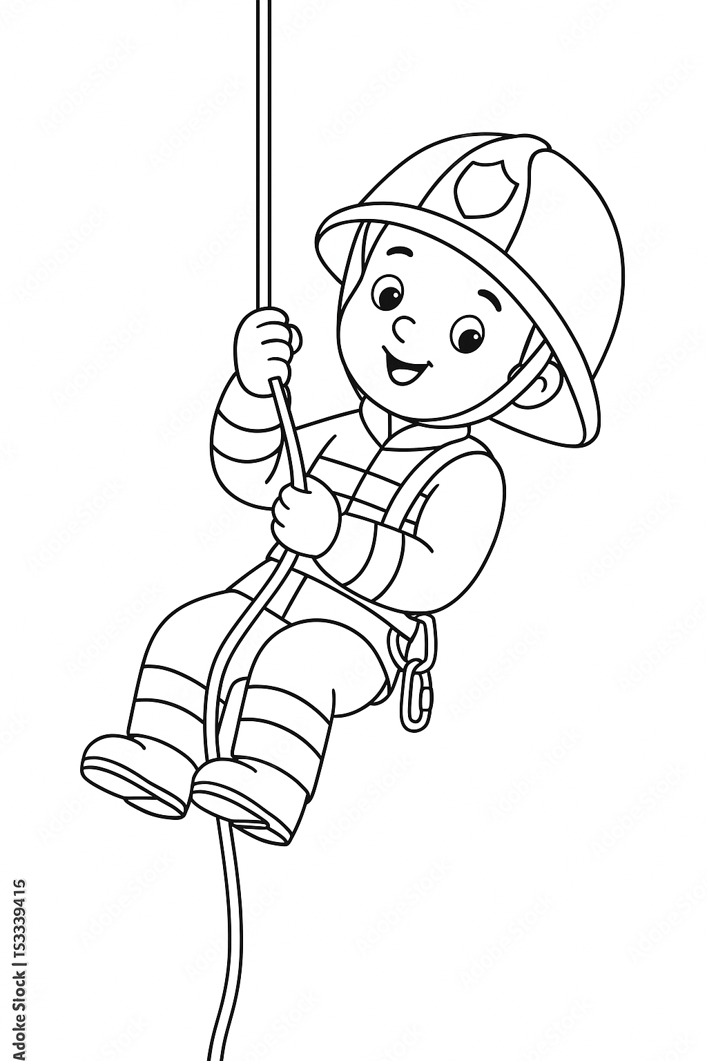 Desenho de Bombeiros para colorir e imprimir: número 13