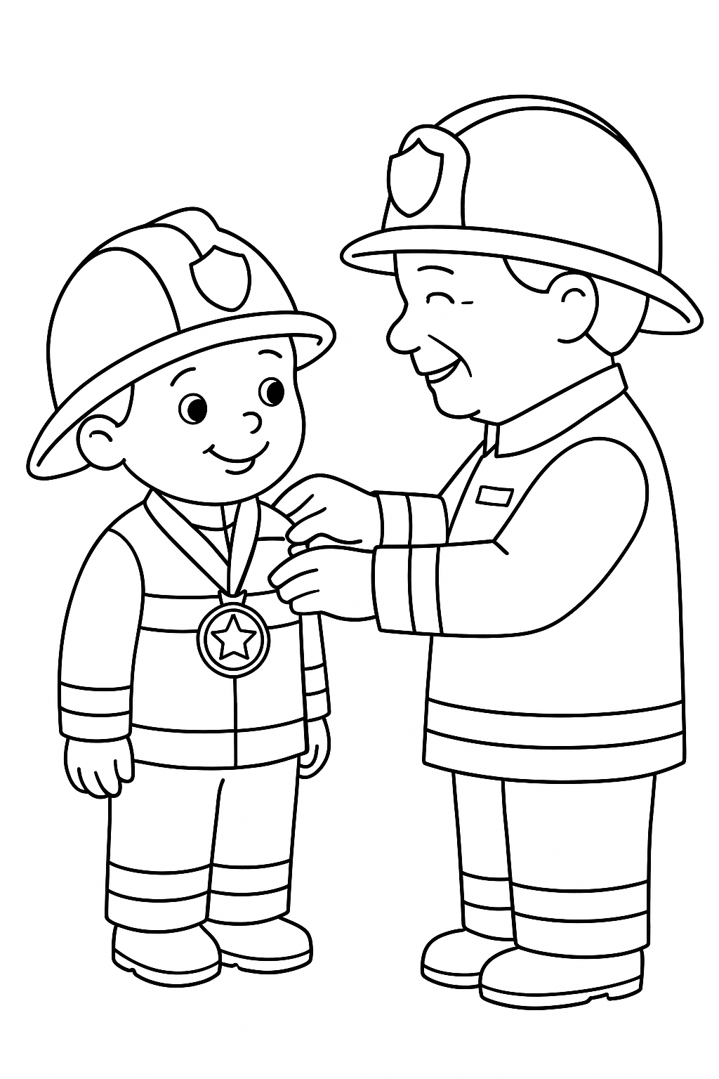 Desenho de Bombeiros para colorir e imprimir: número 20
