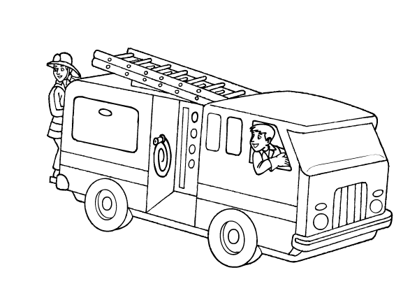 Desenho de Bombeiros para colorir e imprimir: número 21