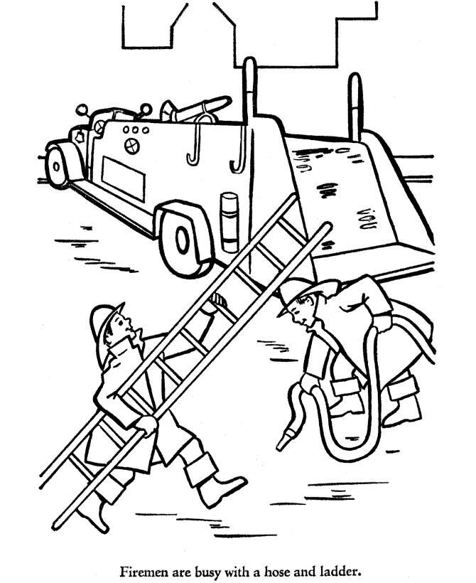 Desenho de Bombeiros para colorir e imprimir: número 22