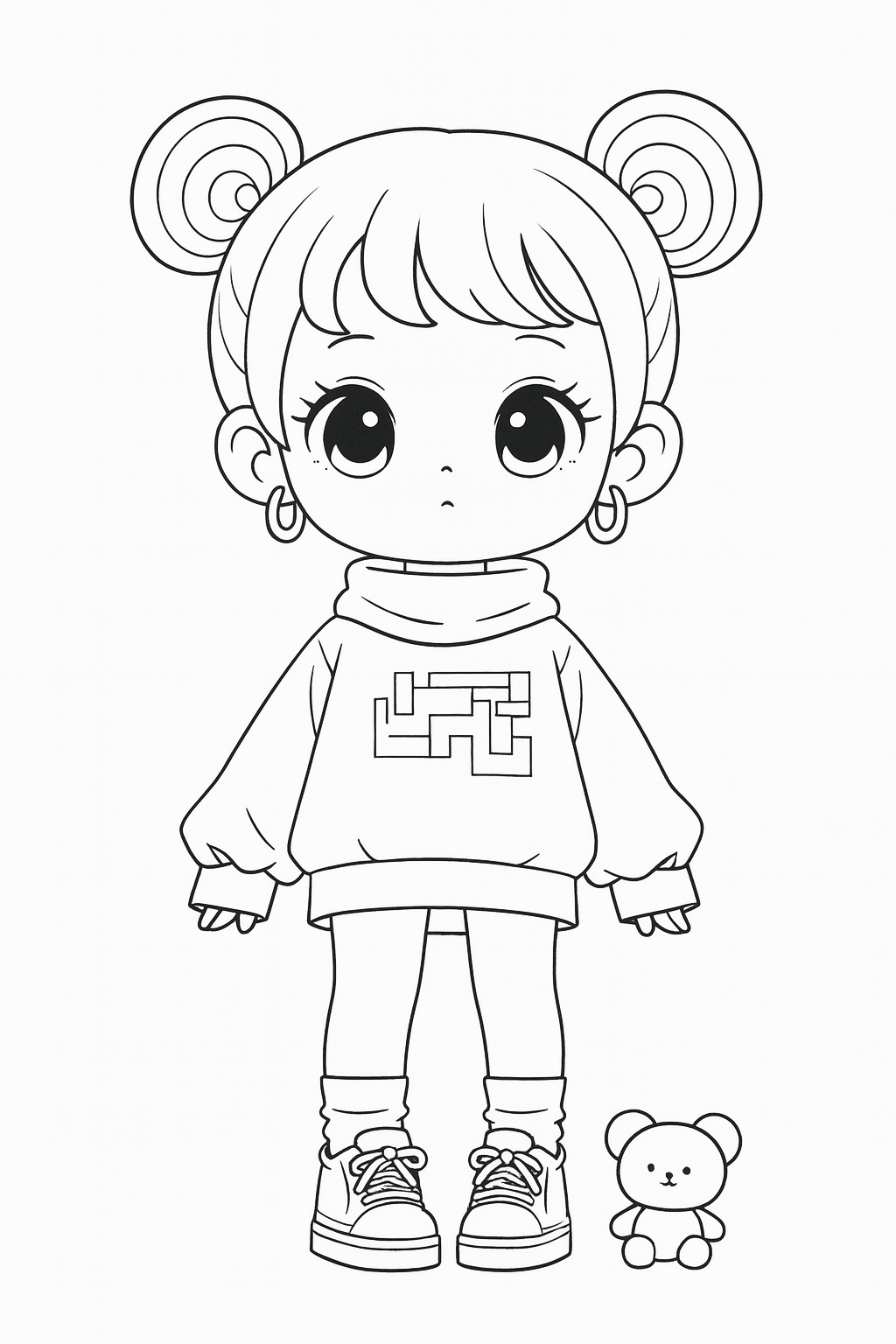Desenho de Bonecas para colorir e imprimir: número 2