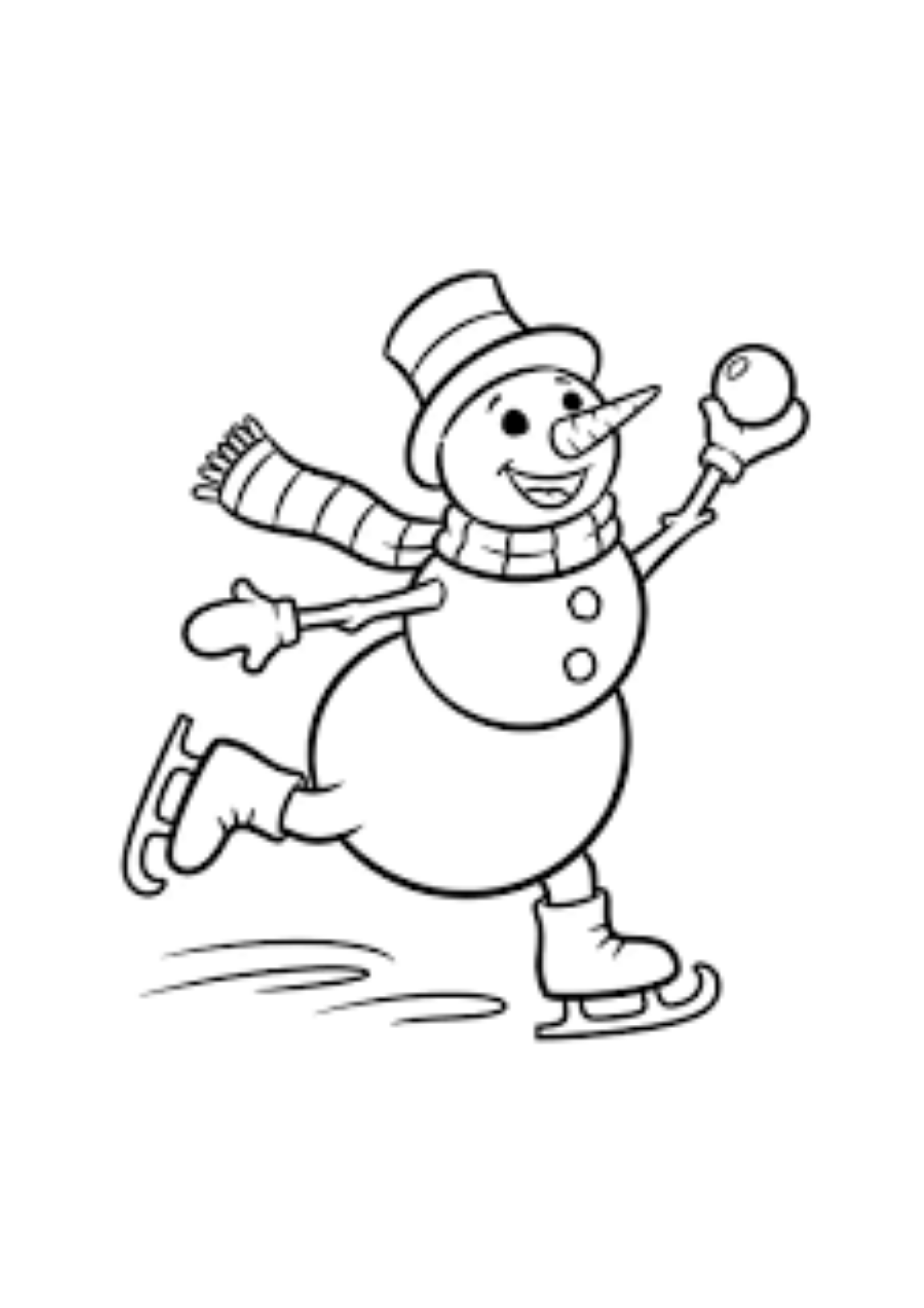 Desenho de Bonecos de Neve para colorir e imprimir: número 3