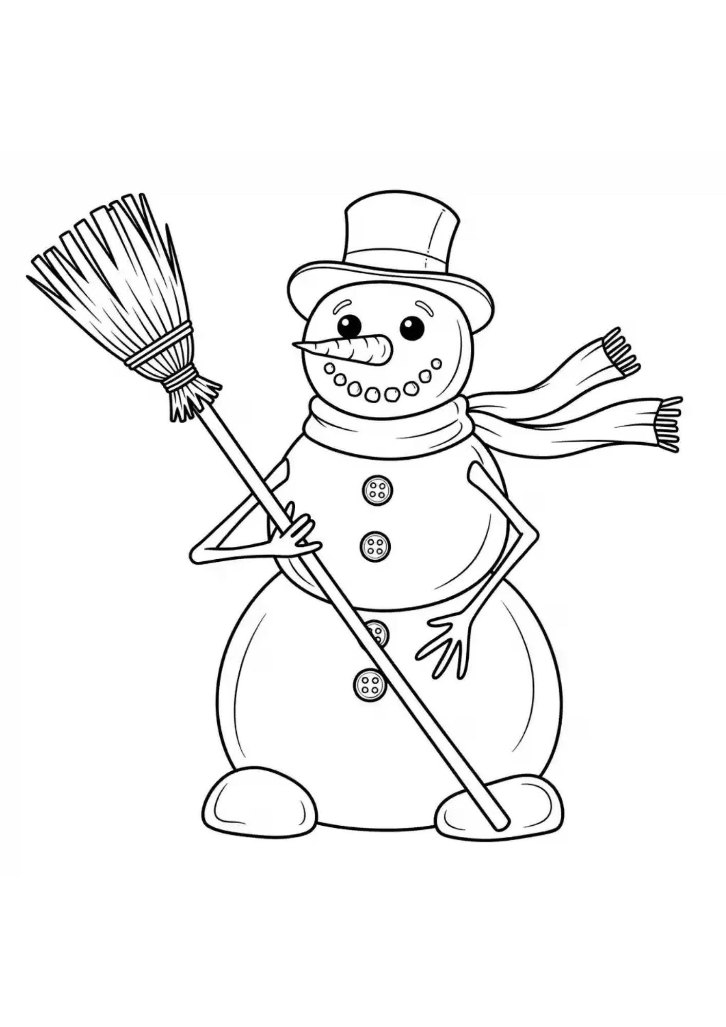 Desenho de Bonecos de Neve para colorir e imprimir: número 4