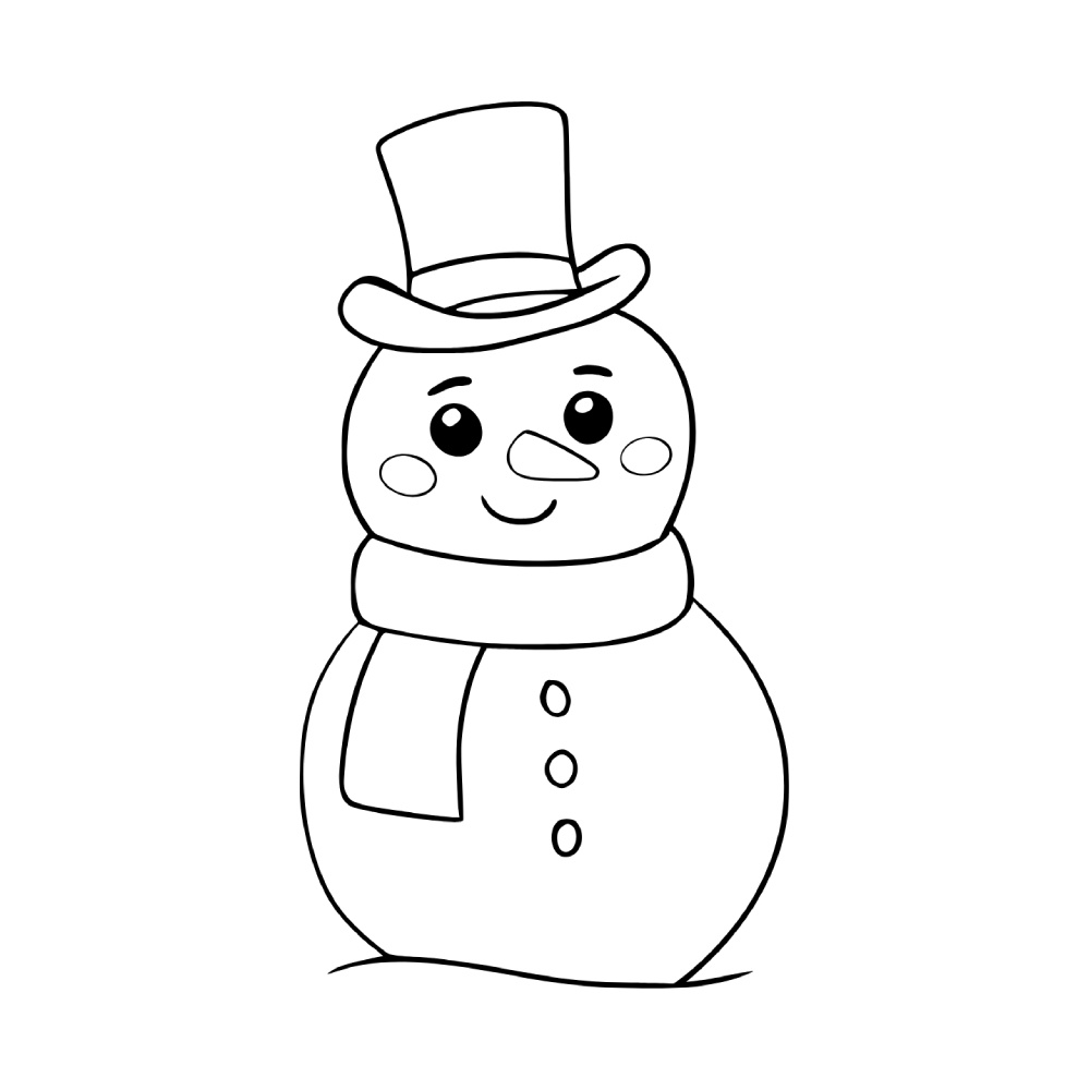 Desenho de Bonecos de Neve para colorir e imprimir: número 5