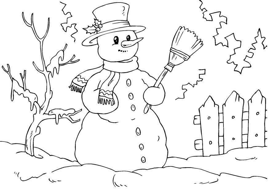 Desenho de Bonecos de Neve para colorir e imprimir: número 8