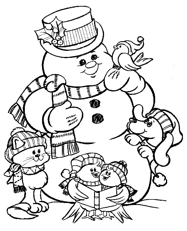Desenho de Bonecos de Neve para colorir e imprimir: número 9