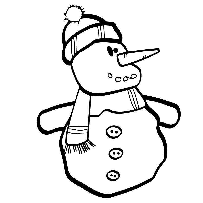 Desenho de Bonecos de Neve para colorir e imprimir: número 13