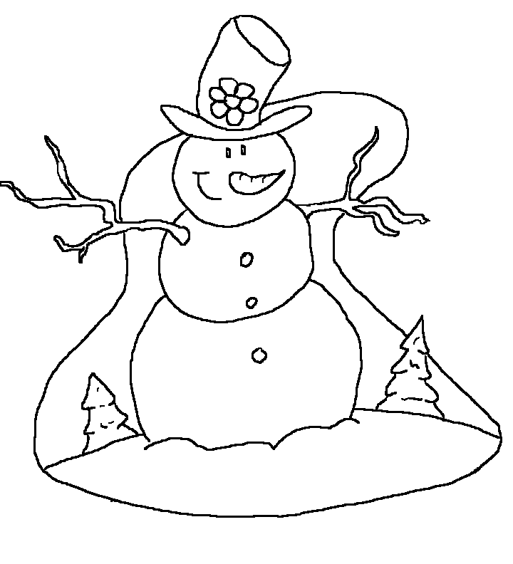 Desenho de Bonecos de Neve para colorir e imprimir: número 14
