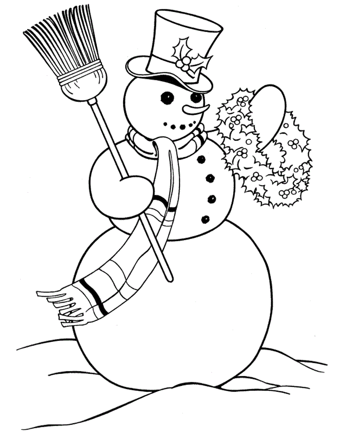 Desenho de Bonecos de Neve para colorir e imprimir: número 16