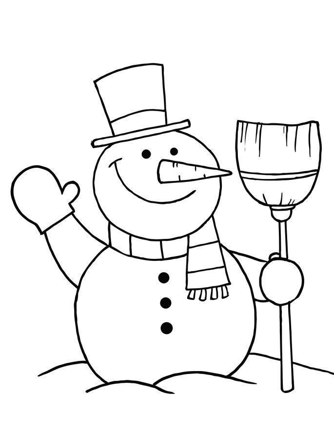 Desenho de Bonecos de Neve para colorir e imprimir: número 17