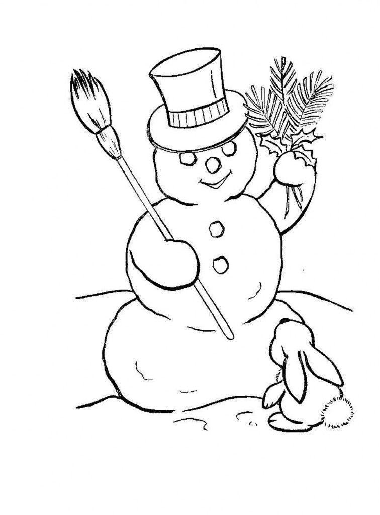 Desenho de Bonecos de Neve para colorir e imprimir: número 18