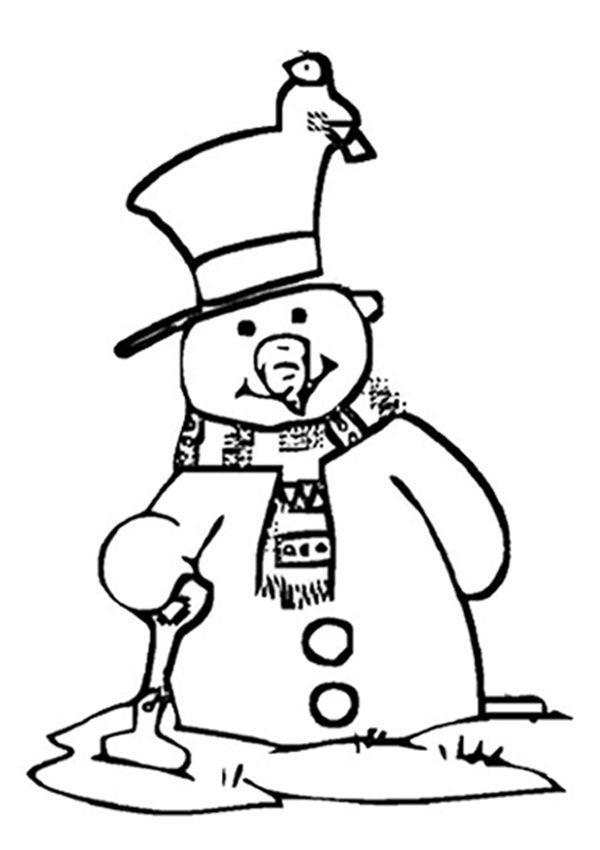 Desenho de Bonecos de Neve para colorir e imprimir: número 19