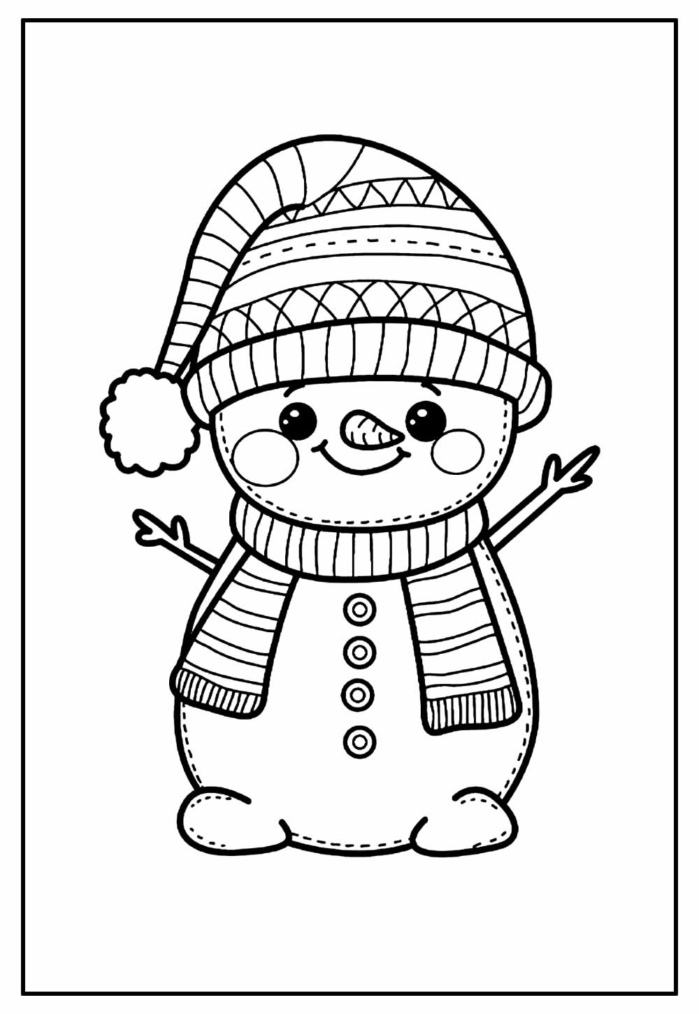Desenho de Bonecos de Neve para colorir e imprimir: número 21