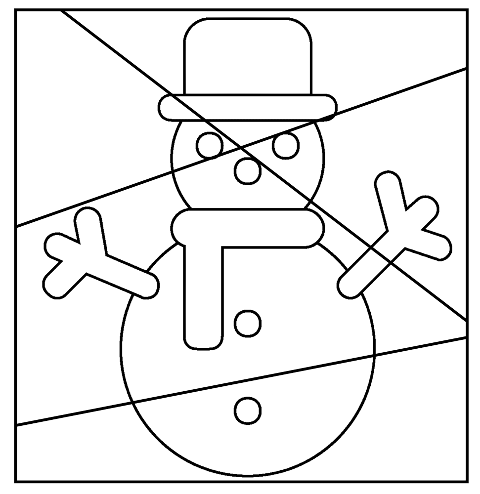Desenho de Bonecos de Neve para colorir e imprimir: número 23