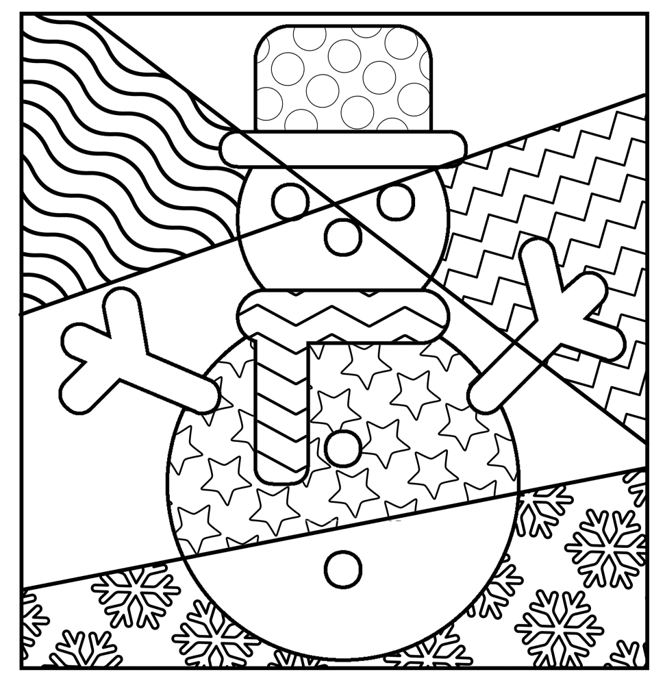Desenho de Bonecos de Neve para colorir e imprimir: número 24