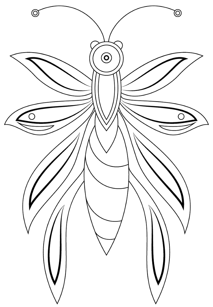 Desenho de Borboletas para colorir e imprimir: número 1