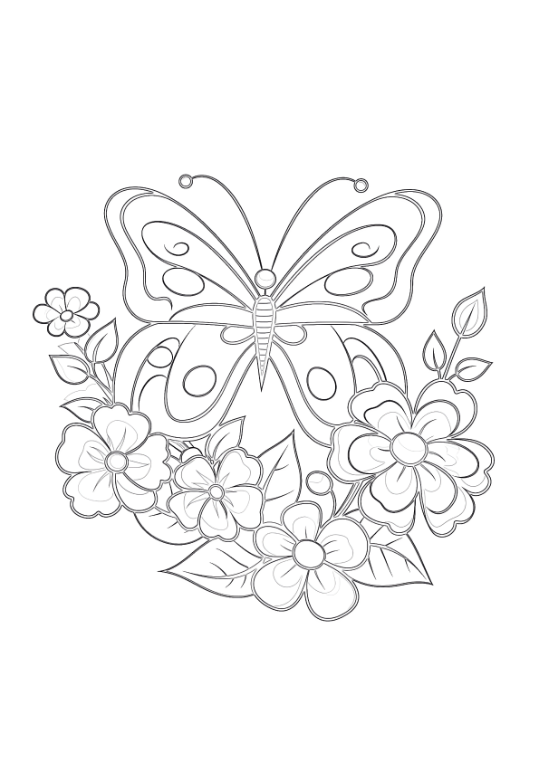Desenho de Borboletas para colorir e imprimir: número 7