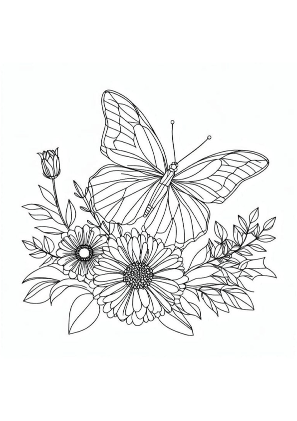 Desenho de Borboletas para colorir e imprimir: número 10